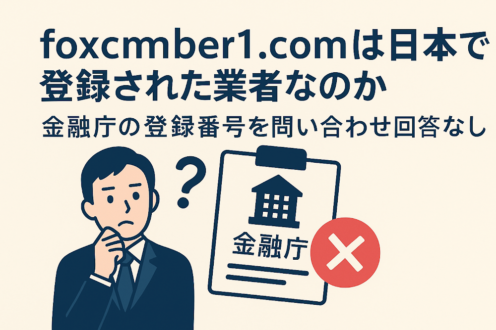 foxcmber1.comは日本で登録された業者なのか　金融庁の登録番号を問い合わせには回答なし
