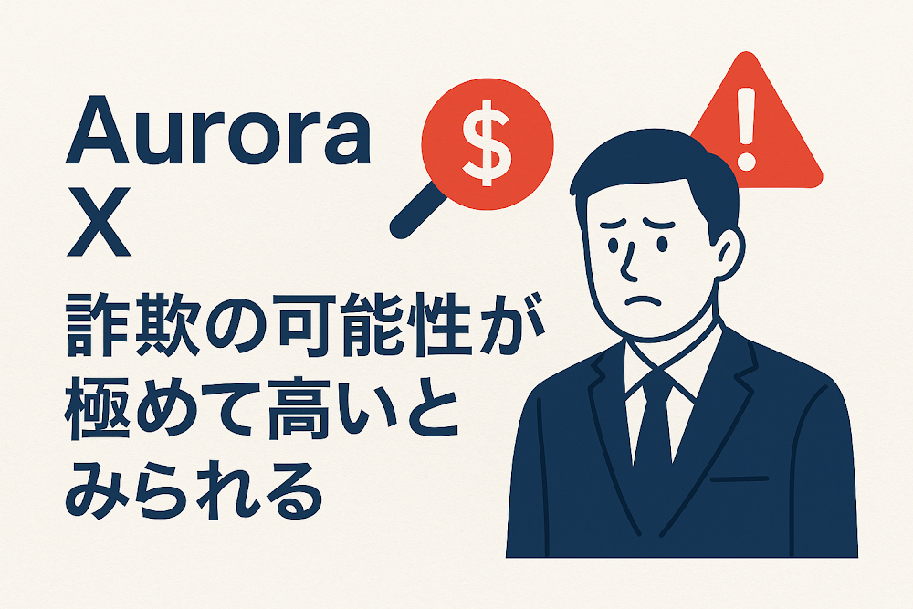 Aurora Xは詐欺の可能性が極めて高いとみられる