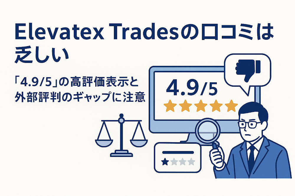 Elevatex Tradesの口コミは乏しい　「4.9/5」の高評価表示と外部評判のギャップに注意