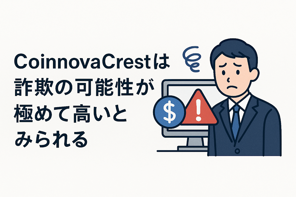 CoinnovaCrestは詐欺の可能性が極めて高いとみられる