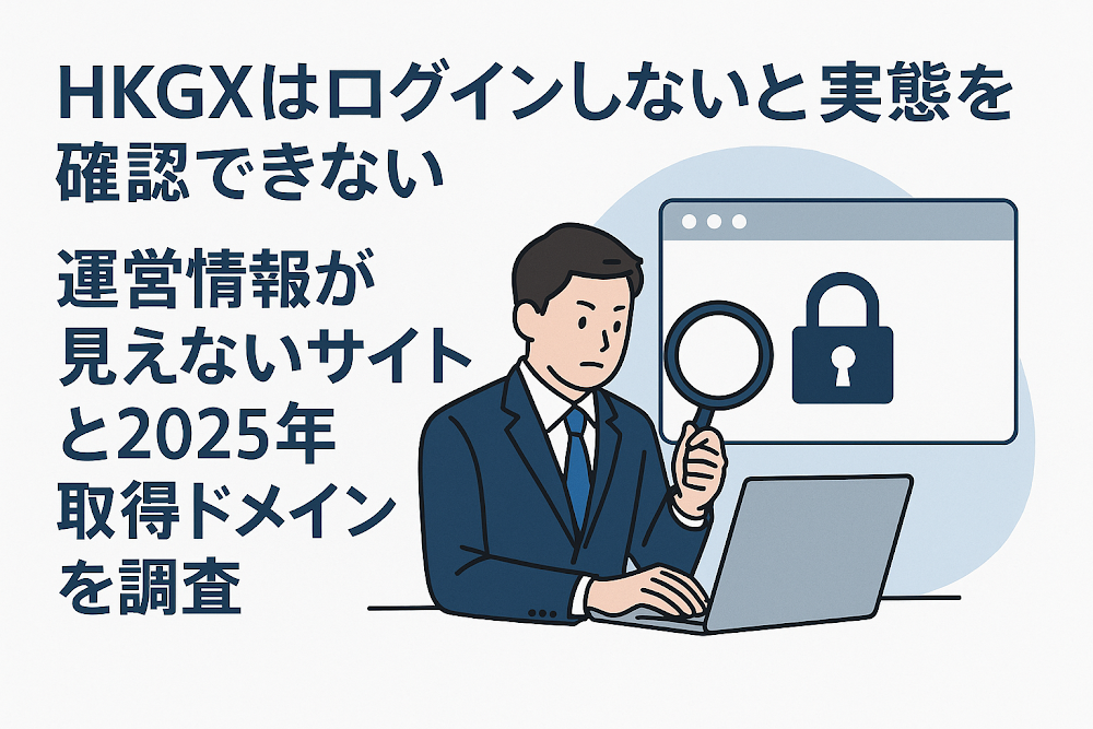 HKGXはログインしないと実態を確認できない　運営情報が見えないサイトと2025年取得ドメインを調査