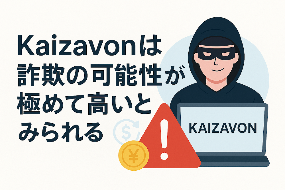 Kaizavonは詐欺の可能性が極めて高いとみられる