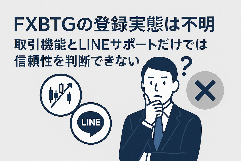 FXBTGの登録実態は不明　取引機能とLINEサポートだけでは信頼性を判断できない