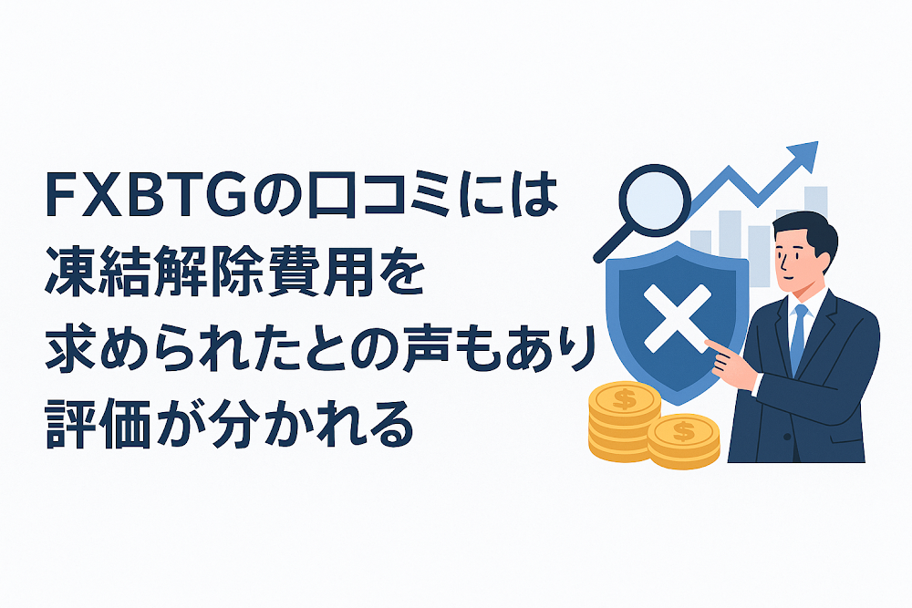 FXBTGの口コミには凍結解除費用を求められたとの声もあり評価が分かれる