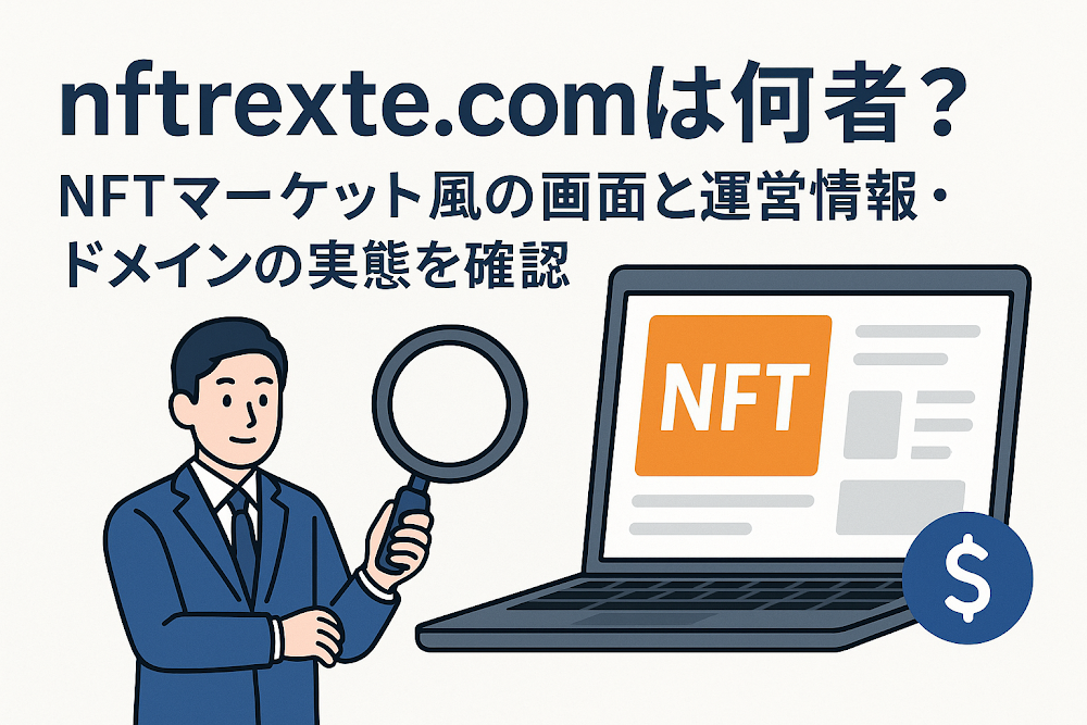 nftrexte.comは何者？NFTマーケット風の画面と運営情報・ドメインの実態を確認