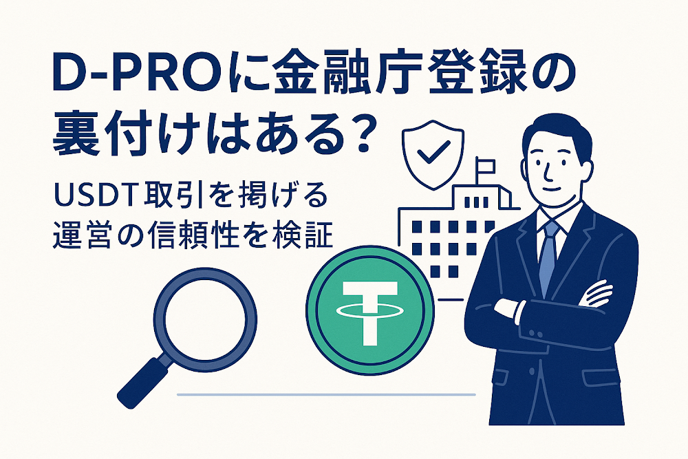 D-PROに金融庁登録の裏付けはある？USDT取引を掲げる運営の信頼性を検証