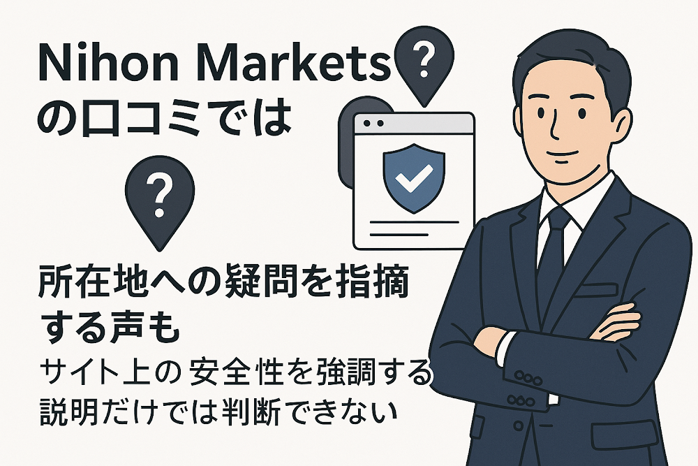 Nihon Marketsの口コミでは所在地への疑問を指摘する声も　サイト上の安全性を強調する説明だけでは判断できない