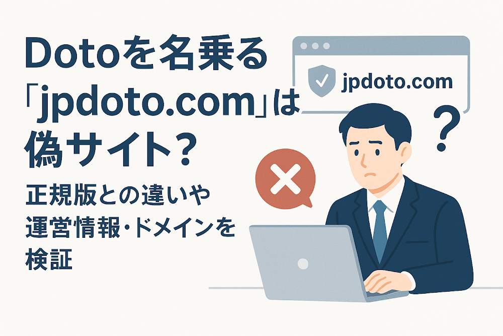 Dotoを名乗る「jpdoto.com」は偽サイト?正規版との違いや運営情報・ドメインを検証
