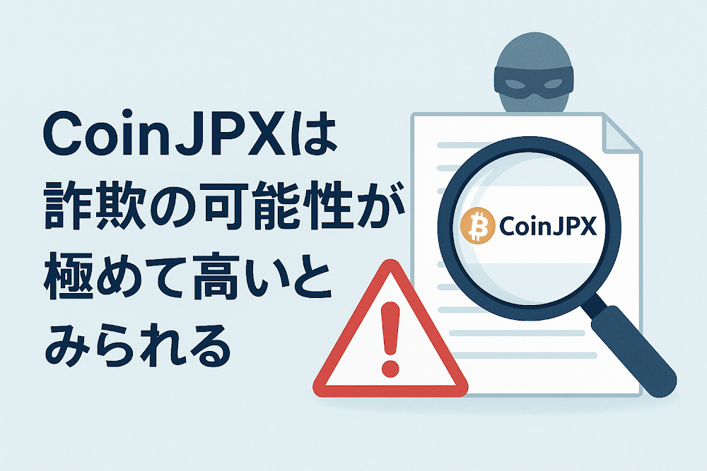 CoinJPXは詐欺の可能性が極めて高いとみられる