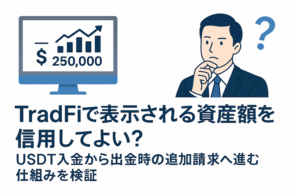 TradFiで表示される資産額を信用してよい？USDT入金から出金時の追加請求へ進む仕組みを検証