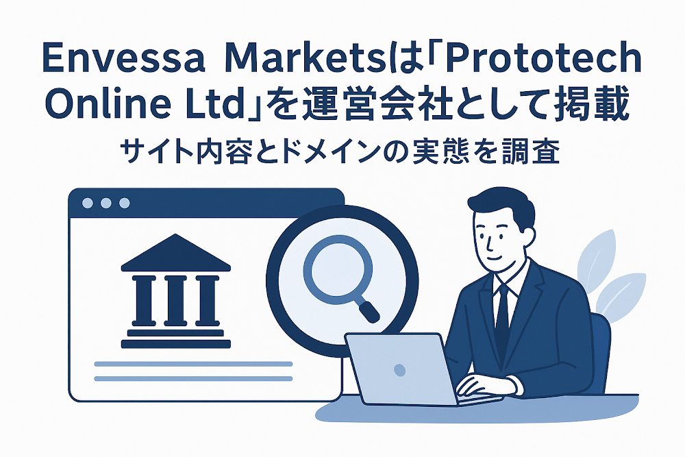Envessa Marketsは「Prototech Online Ltd」を運営会社として掲載　サイト内容とドメインの実態を調査