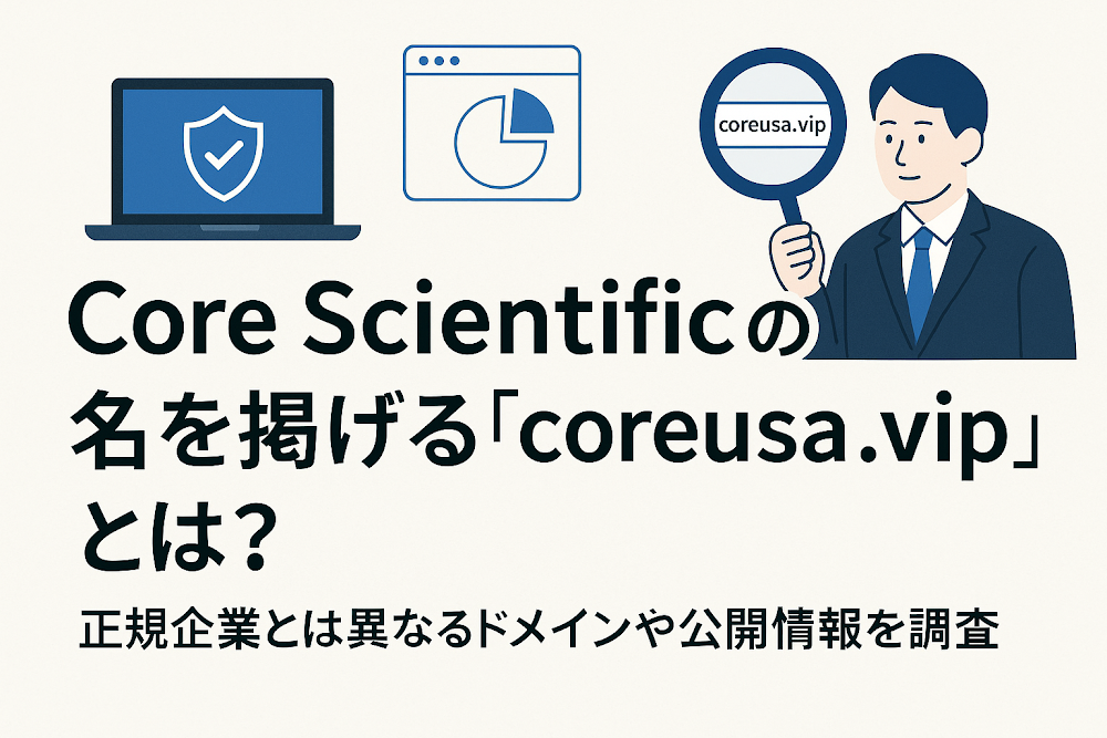 Core&nbsp;Scientificの名を掲げる「coreusa.vip」とは？正規企業とは異なるドメインや公開情報を調査