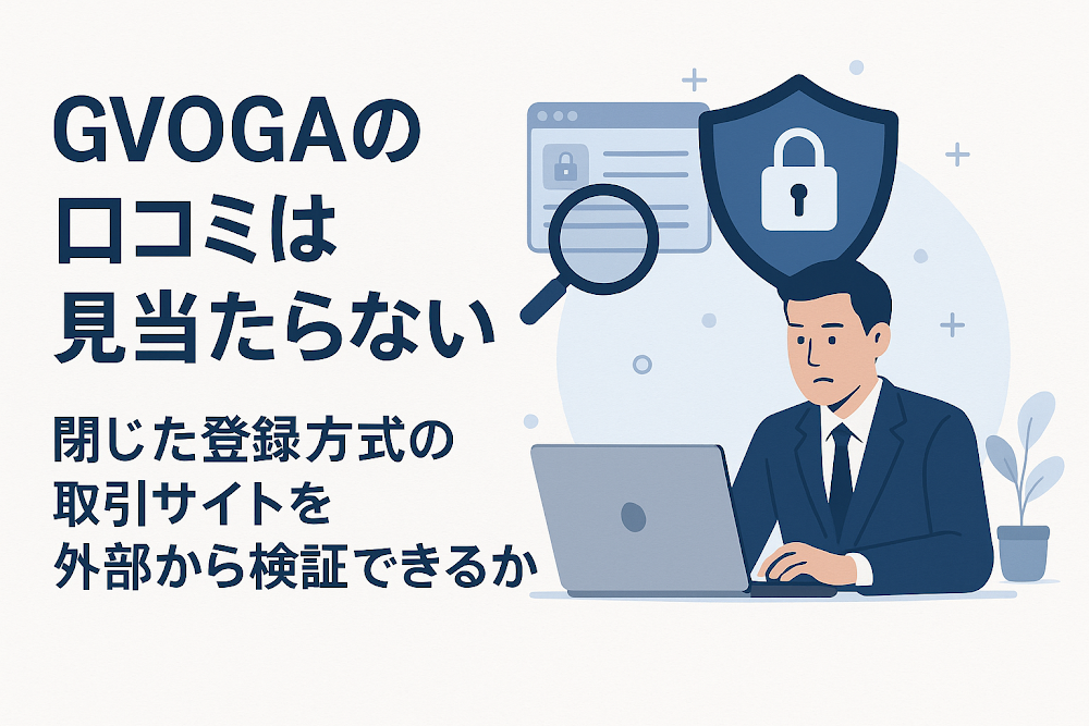 GVOGAの口コミは見当たらない 閉じた登録方式の取引サイトを外部から検証できるか