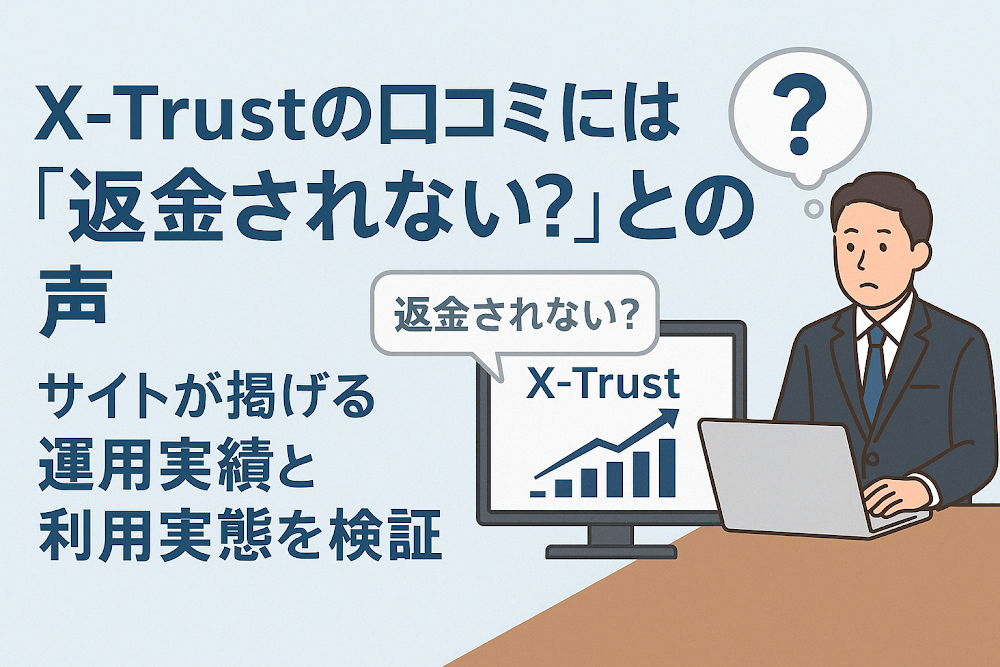 X-Trustの口コミには「返金されない？」との声　サイトが掲げる運用実績と利用実態を検証