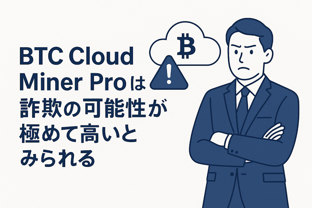 BTC Cloud Miner Proは詐欺の可能性が極めて高いとみられる