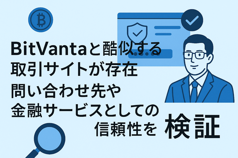 BitVantaと酷似する取引サイトが存在 問い合わせ先や金融サービスとしての信頼性を検証