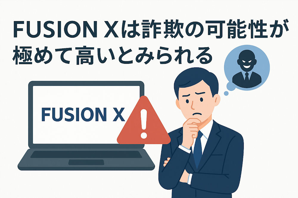 FUSION&nbsp;Xは詐欺の可能性が極めて高いとみられる