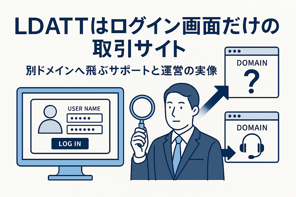 LDATTはログイン画面だけの取引サイト　別ドメインへ飛ぶサポートと運営の実像を探る