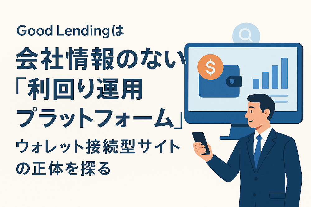 Good Lendingは会社情報のない「利回り運用プラットフォーム」 ウォレット接続型サイトの正体を探る