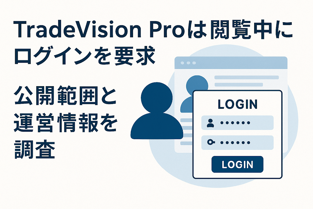 TradeVision Proは閲覧中にログインを要求　公開範囲と運営情報を調査