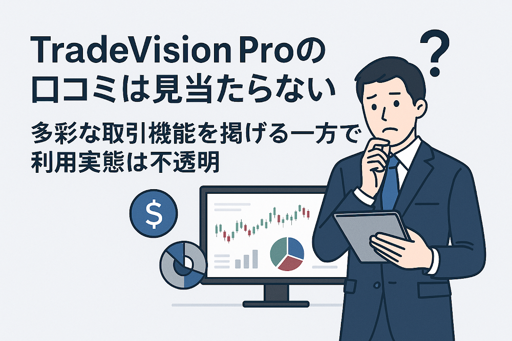 TradeVision Proの口コミは見当たらない　多彩な取引機能を掲げる一方で利用実態は不透明