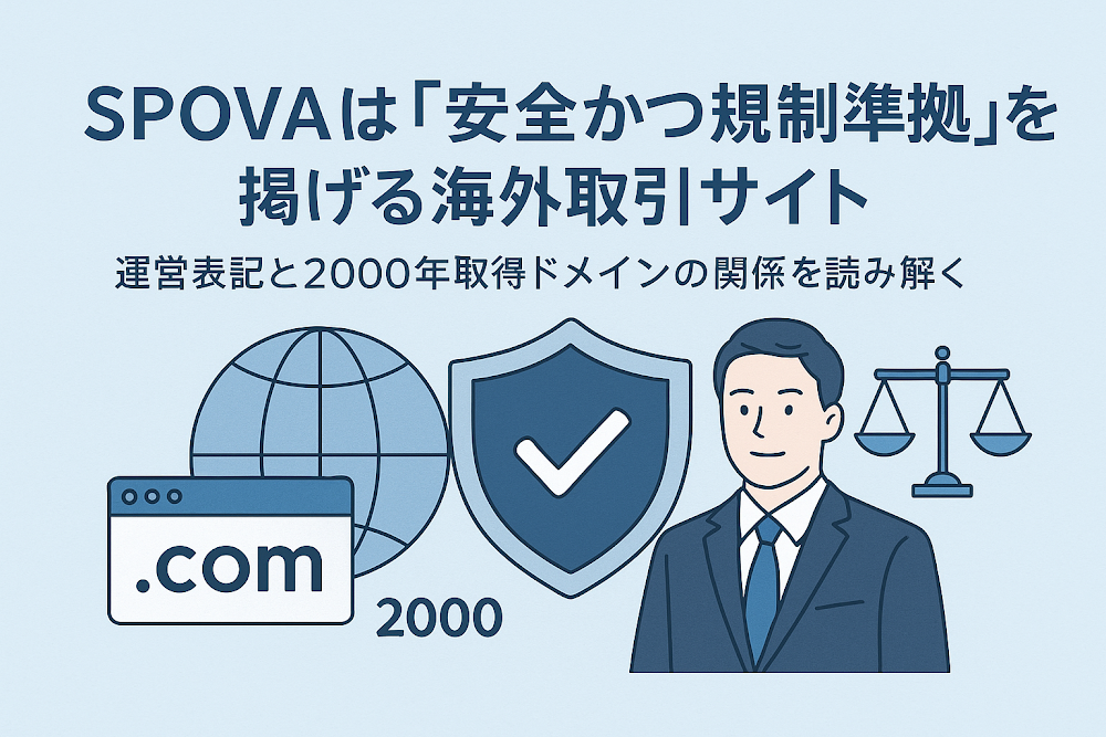 SPOVAは「安全かつ規制準拠」を掲げる海外取引サイト　運営表記と2000年取得ドメインの関係を読み解く