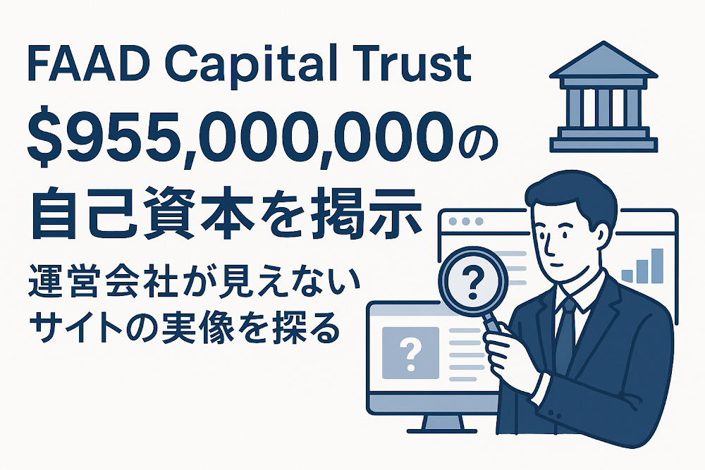 FAAD Capital Trustは「9億5500万ドル」の自己資本を掲示 運営会社が見えないサイトの実像を探る
