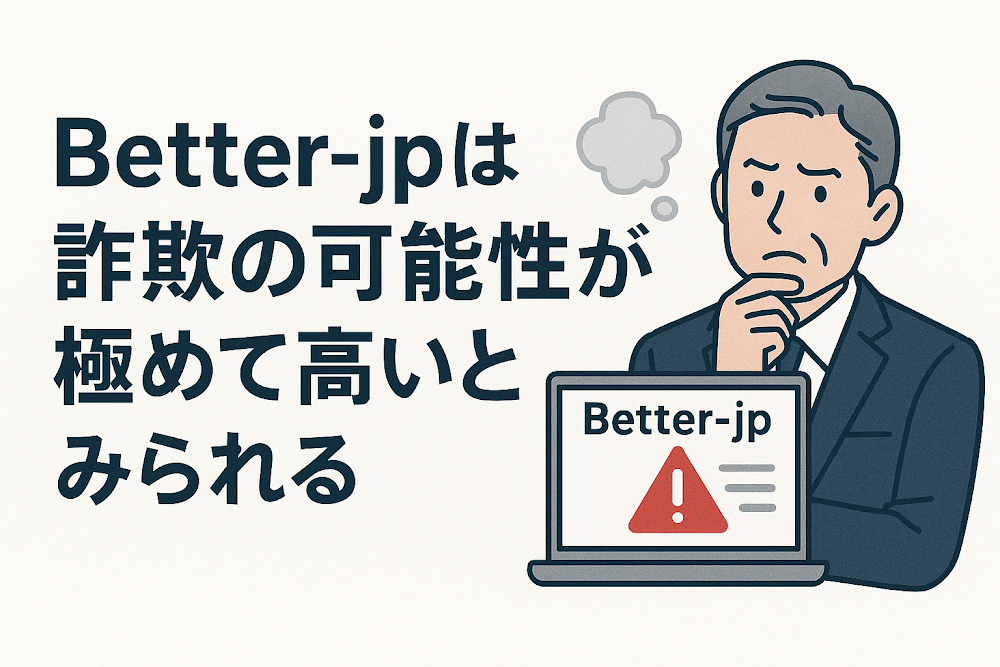 Better-jpは詐欺の可能性が極めて高いとみられる