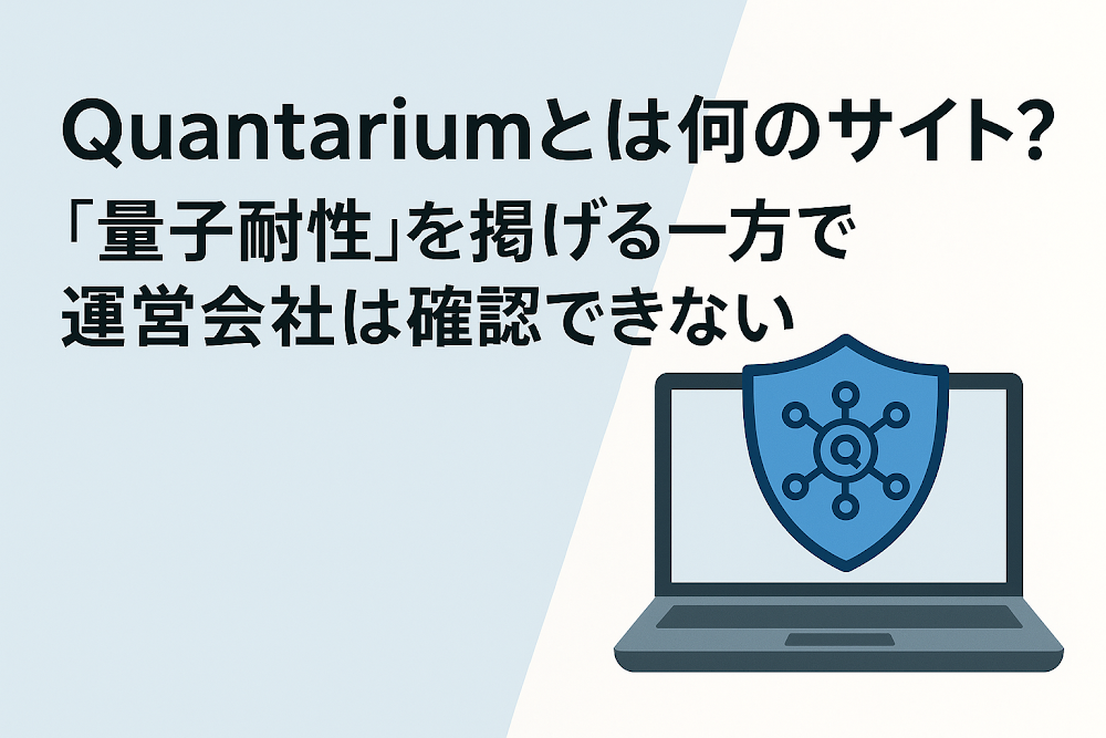 Quantariumとは何のサイト?「量子耐性」を掲げる一方で運営会社は確認できない