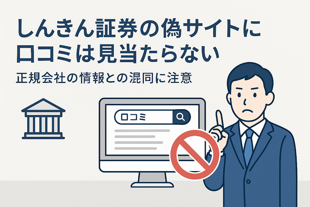 しんきん証券の偽サイトに口コミは見当たらない　正規会社の情報との混同に注意