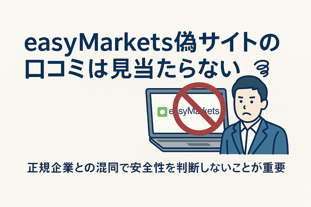 easyMarkets偽サイトの口コミは見当たらない 正規企業との混同で安全性を判断しないことが重要