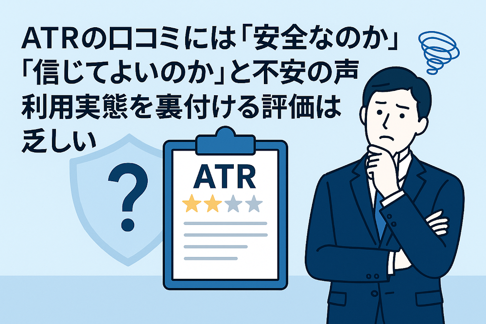 ATRの口コミには「安全なのか」「信じてよいのか」と不安の声 利用実態を裏付ける評価は乏しい