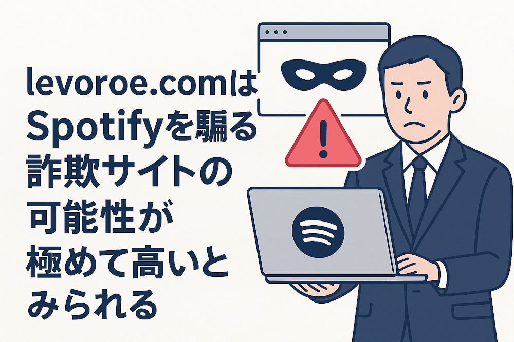 levoroe.comはSpotifyを騙る詐欺サイトの可能性が極めて高いとみられる