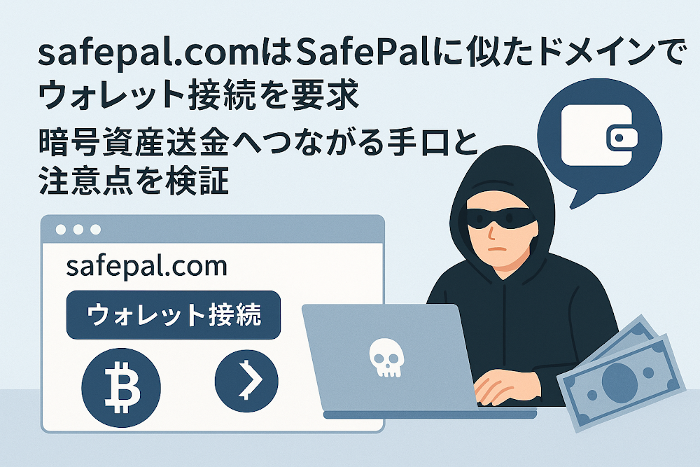 safepael.comはSafePalに似たドメインでウォレット接続を要求　暗号資産送金へつながる手口と注意点を検証