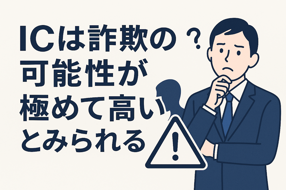 ICは詐欺の可能性が極めて高いとみられる