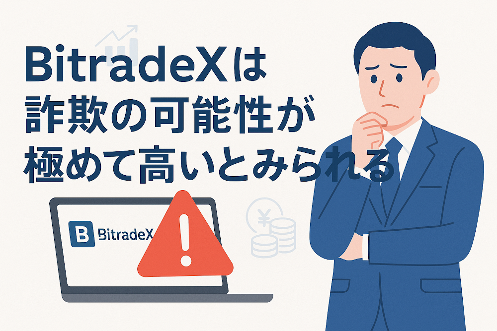 BitradeXは詐欺の可能性が極めて高いとみられる