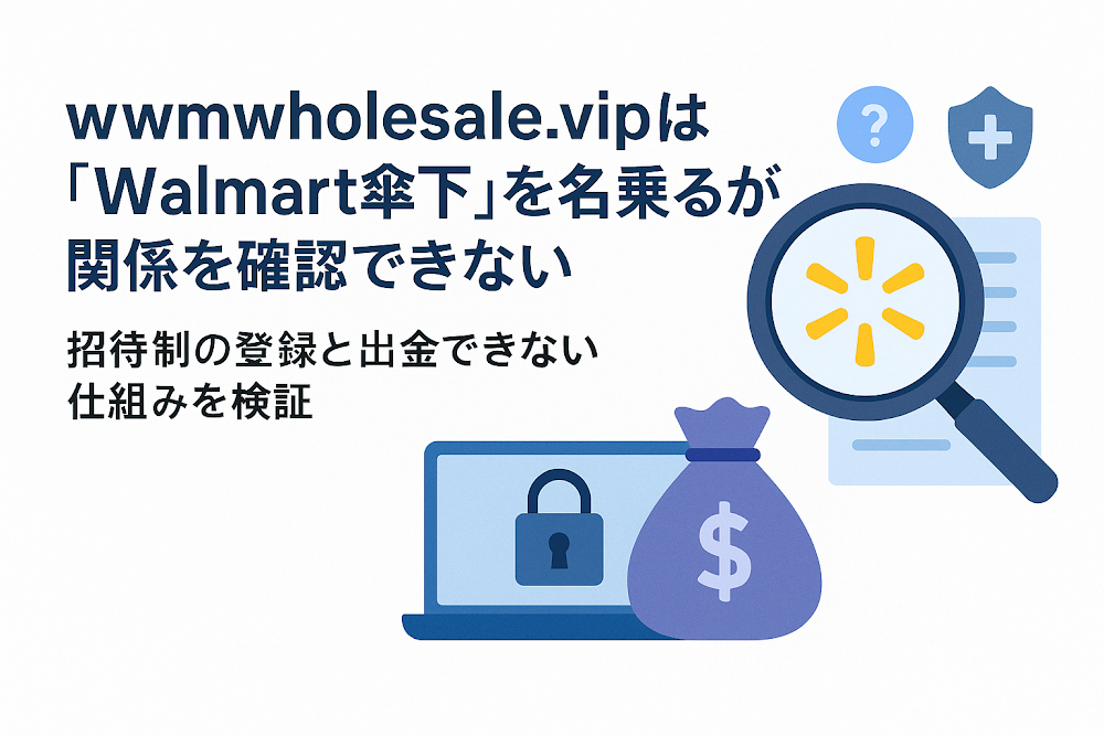 wwmwholesale.vipは「Walmart傘下」を名乗るが関係を確認できない 招待制の登録と出金できない仕組みを検証