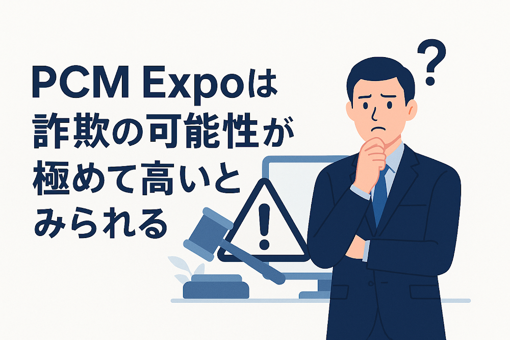 PCM Expoは詐欺の可能性が極めて高いとみられる