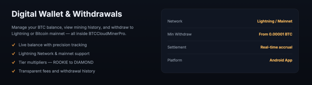 Digital Wallet & Withdrawals