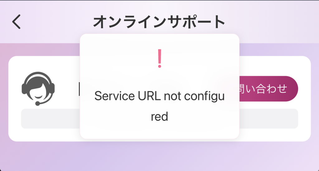オンラインサポートエラー