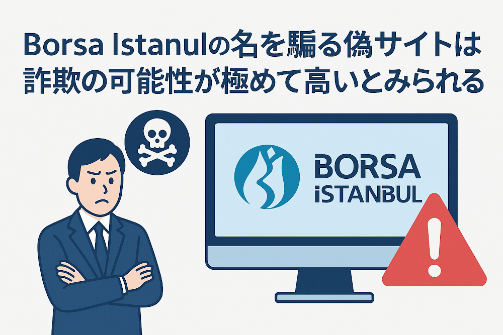Borsa Istanbulの名を騙る偽サイトは詐欺の可能性が極めて高いとみられる