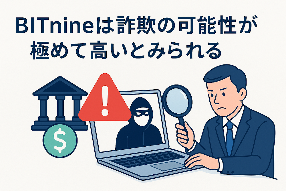 BITnineは詐欺の可能性が極めて高いとみられる