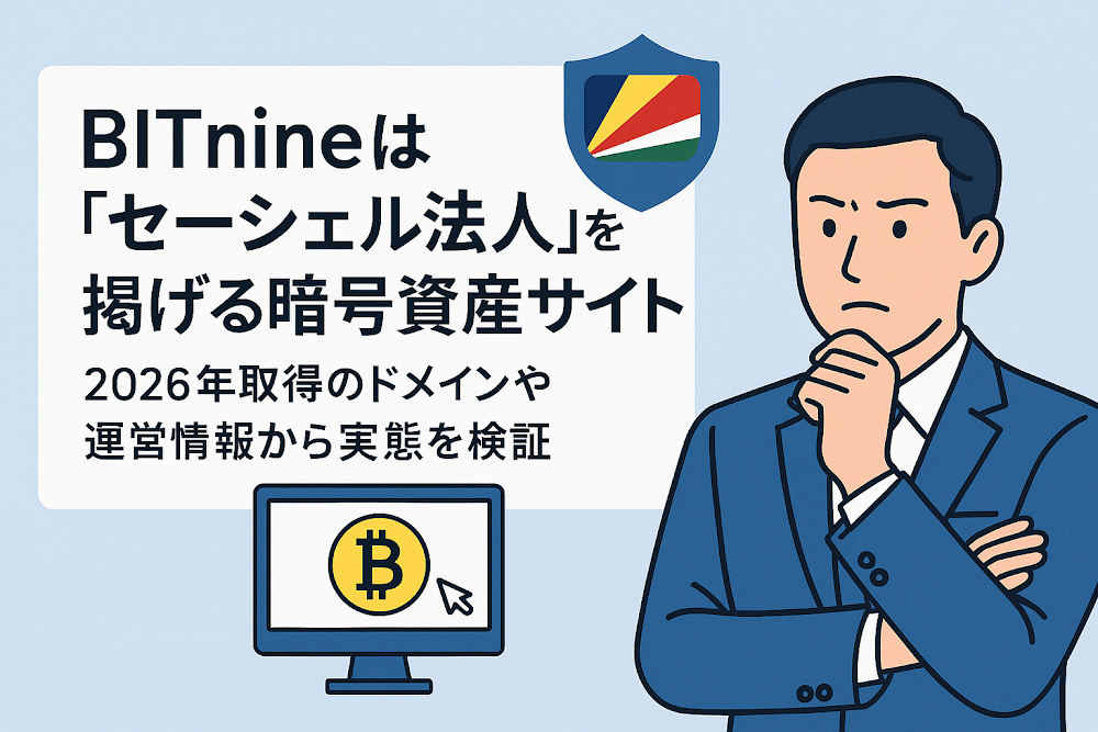 BITnineは「セーシェル法人」を掲げる暗号資産サイト　2026年取得のドメインや運営情報から実態を検証
