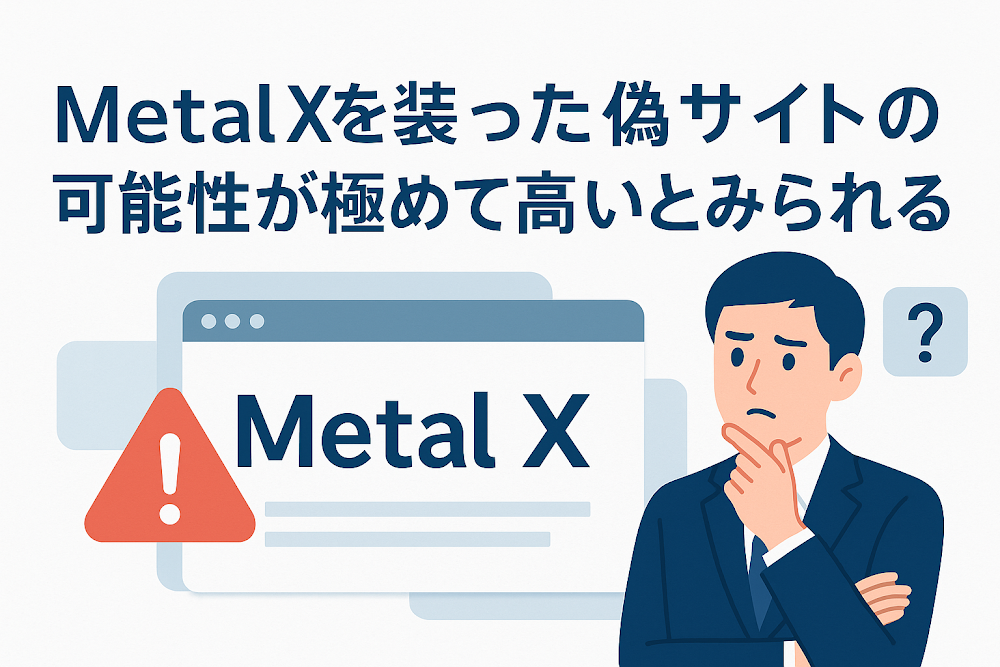 Metal Xを装った偽サイトの可能性が極めて高いとみられる