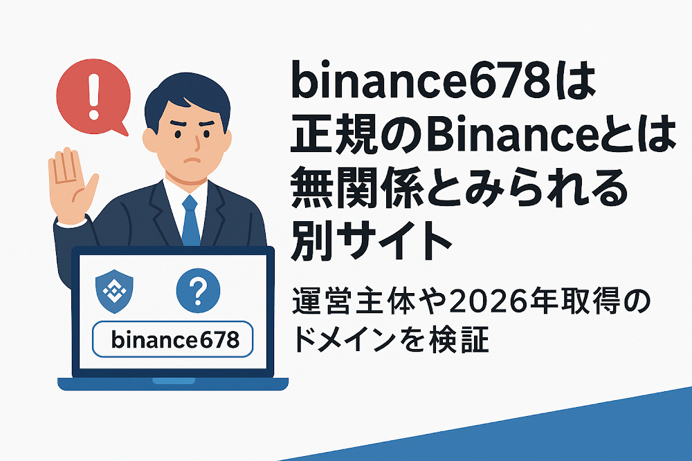 binance678は正規のBinanceとは無関係とみられる別サイト　運営主体や2026年取得のドメインを検証