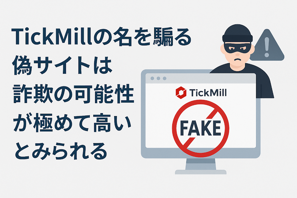 TickMillの名を騙る偽サイトは詐欺の可能性が極めて高いとみられる