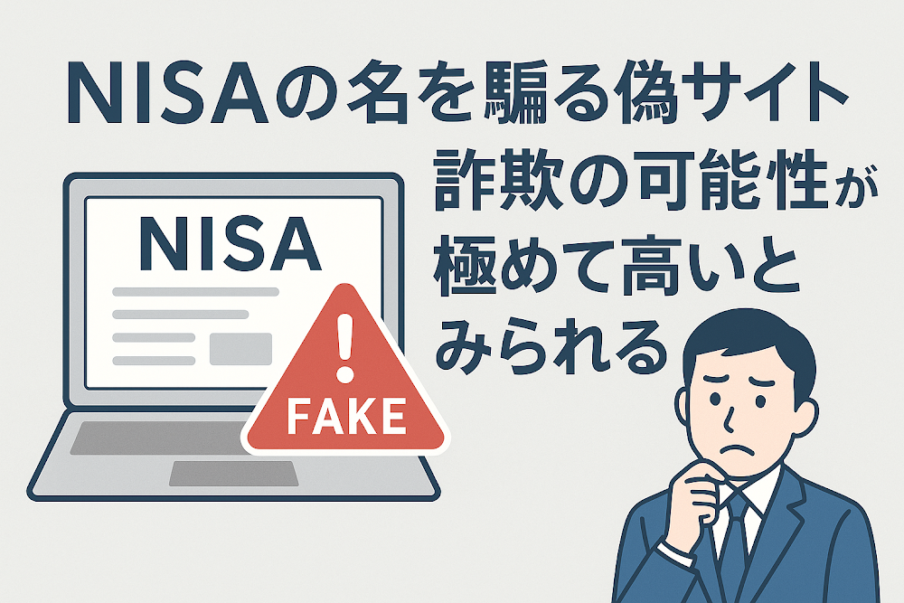 NISAの名を騙る偽サイトは詐欺の可能性が極めて高いとみられる