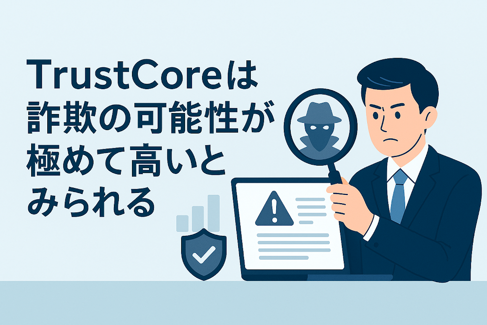 Trust&nbsp;Coreは詐欺の可能性が極めて高いとみられる